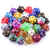 AUSTOR 35 Pieces Polyhedral Dice 20 Sided Game Dice Set Mixed Color 20 Sides Dice Assortment with a Black Velvet Storage Bag for