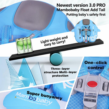 Joyooss Mambobaby Float with Canopy, Never Flip Over Baby Pool Float Float with Canopy Non Inflatable Infant Pool Float, Water F