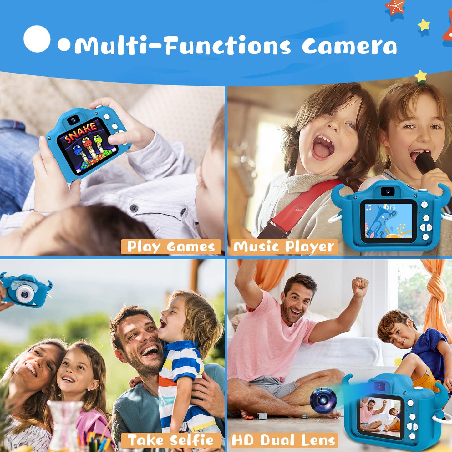 Kebule Kids Camera For Girls And Boys,Children Camera Digital Video, Kids Camera 2.0 Inches Screen 20.0Mp Video, 32Gb Sd Card Include, Kid Toys Gift For Birthday, Chrismats Gift For 3-12 Years Old