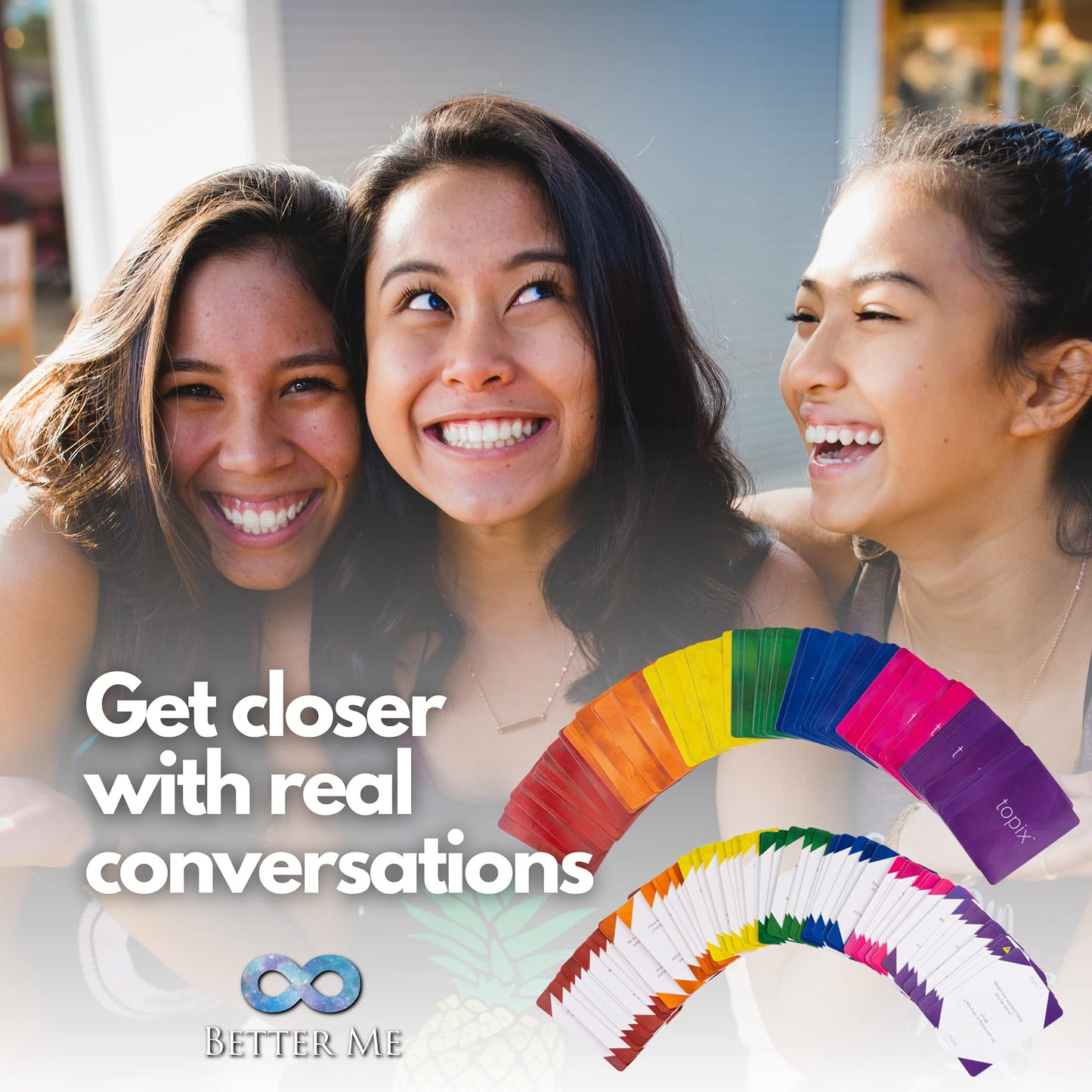 Better Me TOPIX Conversation Starters - 424 Family Dinner & Date Night Cards, Cardstock, Random Color, Model TPX