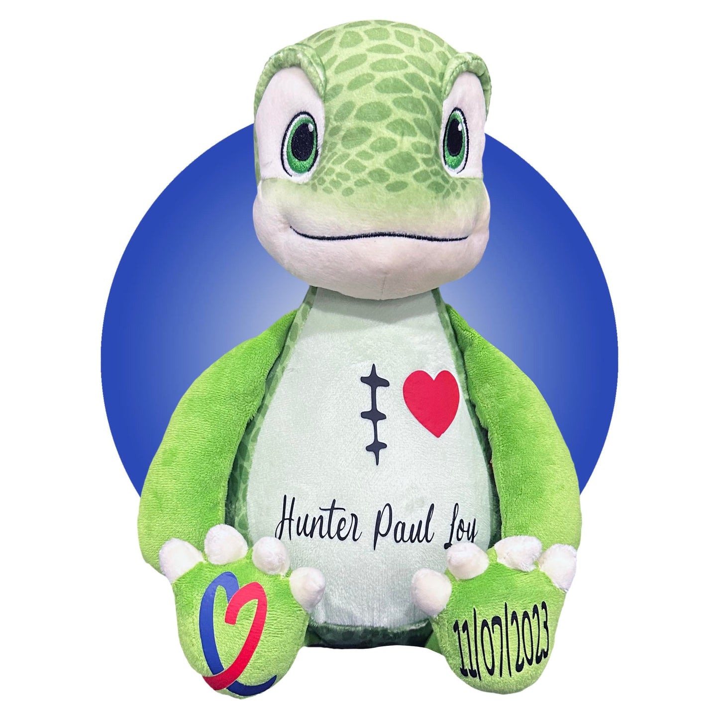 Heart Surgery Recovery Gifts For Kids - Surgery 17'' Personalized Green Dinosaur - Hospital Stay Gifts - Custom Scar Buddy - Hea