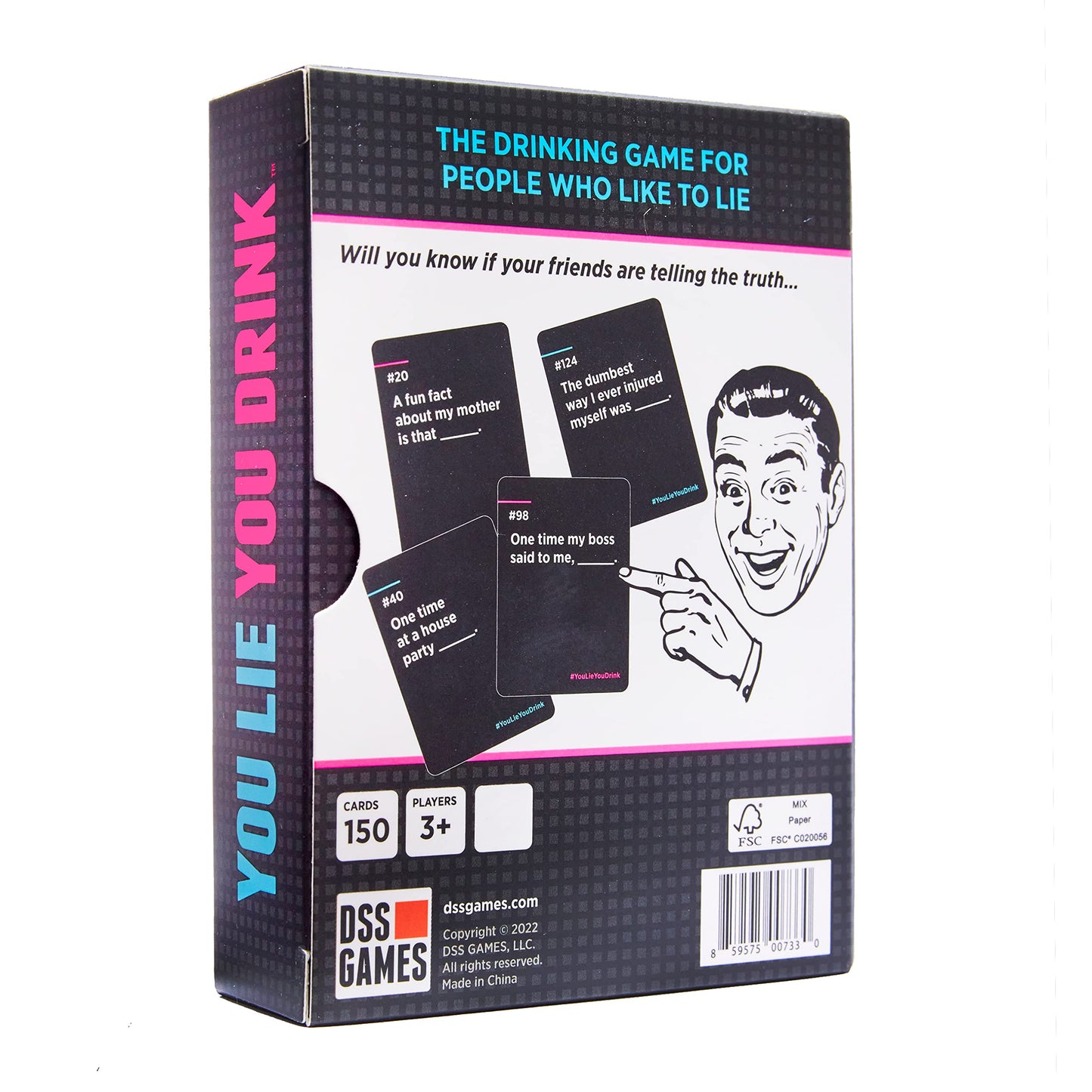 DSS Games You Lie You Drink Party Game - Medium Pink Cardstock, Model 859575007330