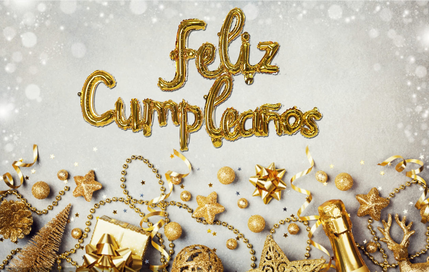 Feliz Cumpleanos Gold Small Letters Conjoined Balloons Feliz Cumpleanos Gold Balloon Happy Birthday Balloons Birthday Banner Dec