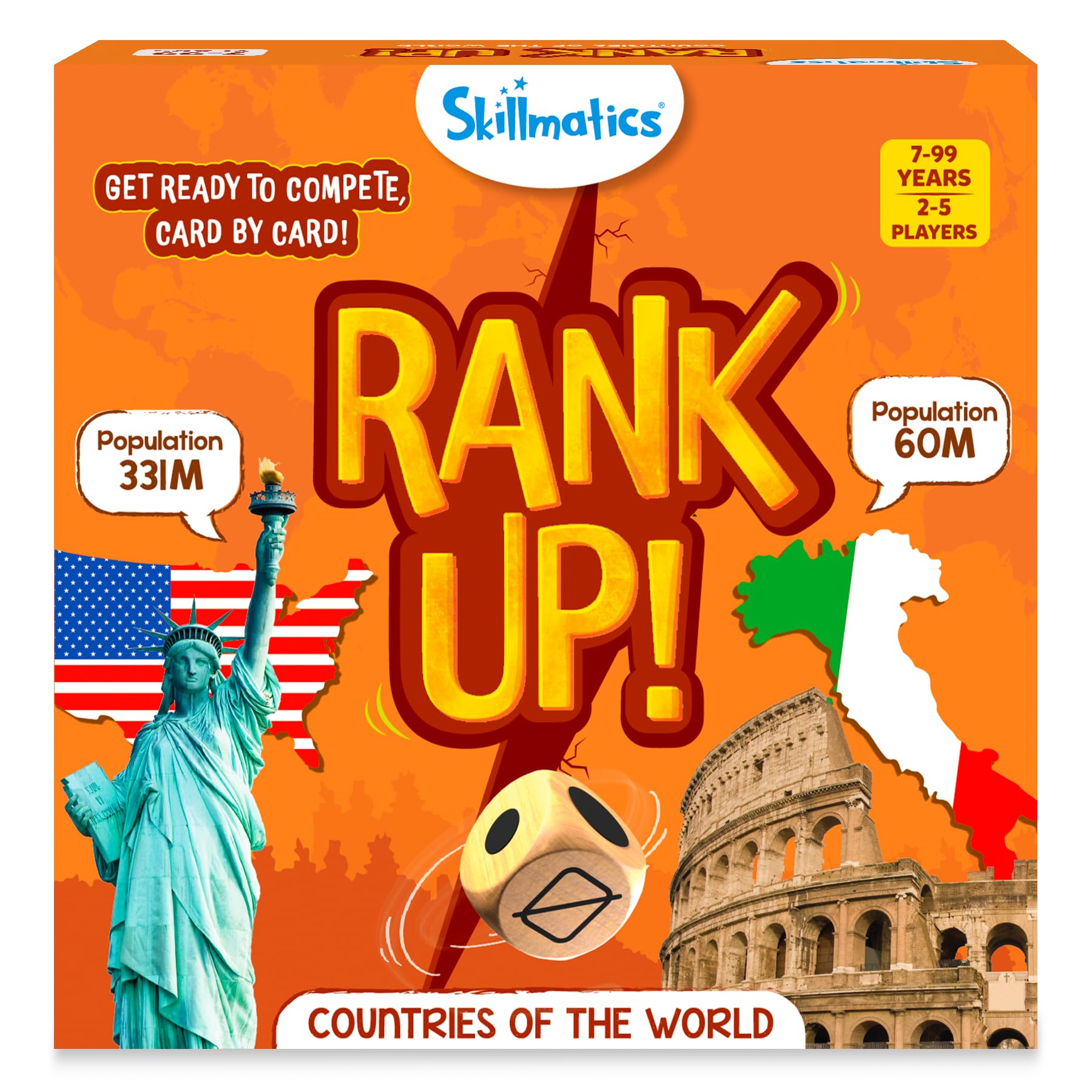 Skillmatics Trump Card Game - Rank Up Countries, Memory Game, Perfect for Boys, Girls, Kids, and Families Who Love Board Games,
