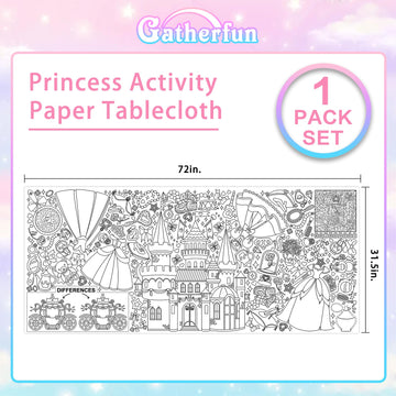 Gatherfun Princess Party Giant Coloring Poster - 31.5X 72 Inches - Versatile Classroom Wall D Cor & Princess Birthday Activity