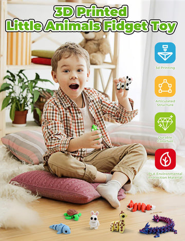 15 Packs Mini 3D Printed Animals, 3D Printed Fidget Toys Figures Set, Fidget Desk Toys, Dragon Eggs with Dragon Inside, 3D Print