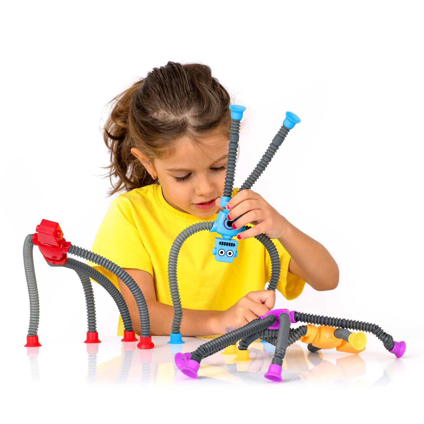 Nutty Toys Sensory Robot Toys 4Pk - Top Pop Tubes Fidget 2025 For Adhd Autism Ages 3 4 5 6 7 8 9 10, Best Kids Travel Idea, Unique Easter Basket Stuffers For Boys Girls Toddlers & Tweens Gifts