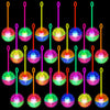 Haerbao 24 Pieces Light Up Bouncy Ball Light up Spike Rubber Ball Sensory Toy Flashing Spiky Sensory Stress Balls for Party Favo