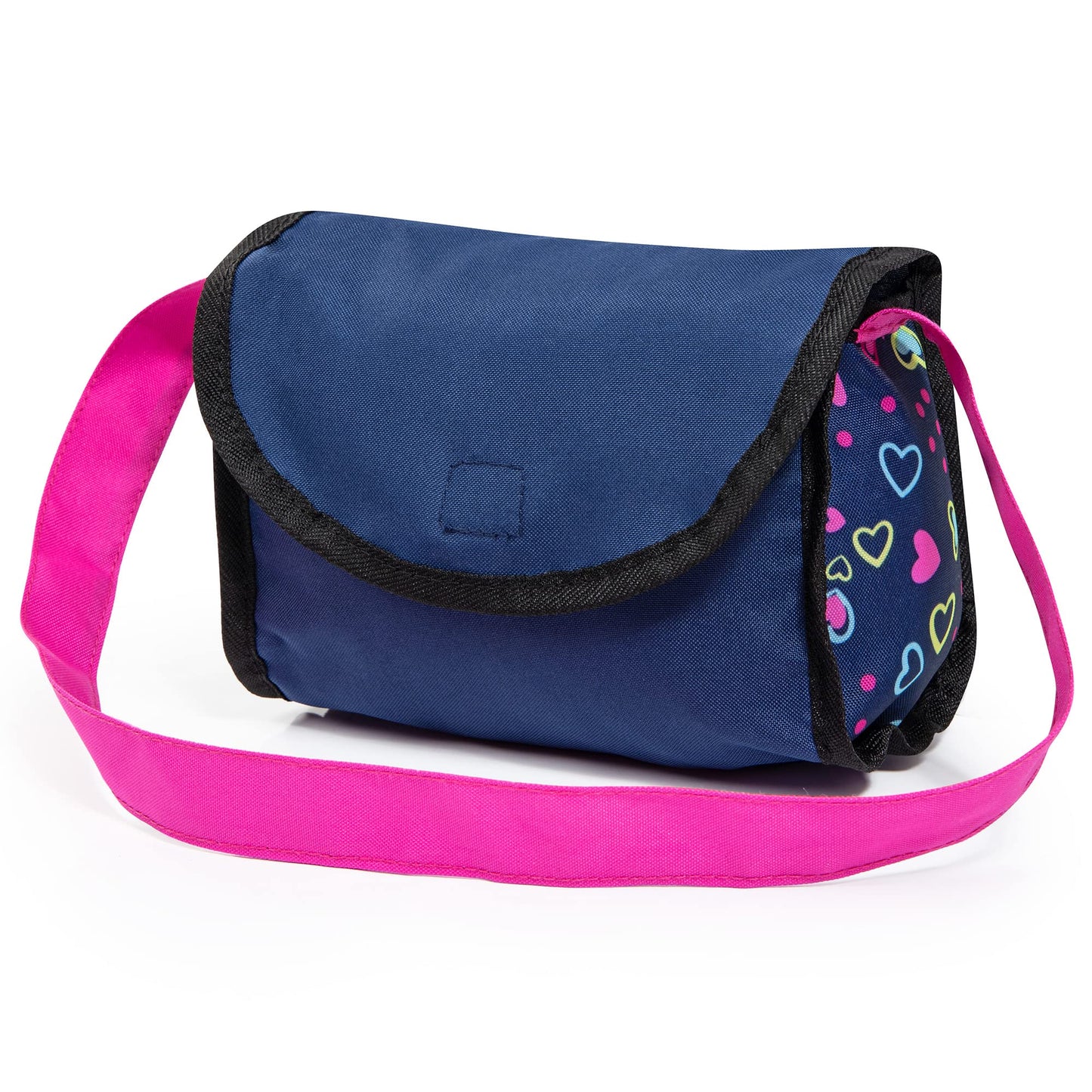 Bayer Design Dolls: Pram Cosy - Blue, Pink, Hearts - Includes Blanket & Shoulder Bag, Fits Dolls Up To 18'', Features Soft Handl