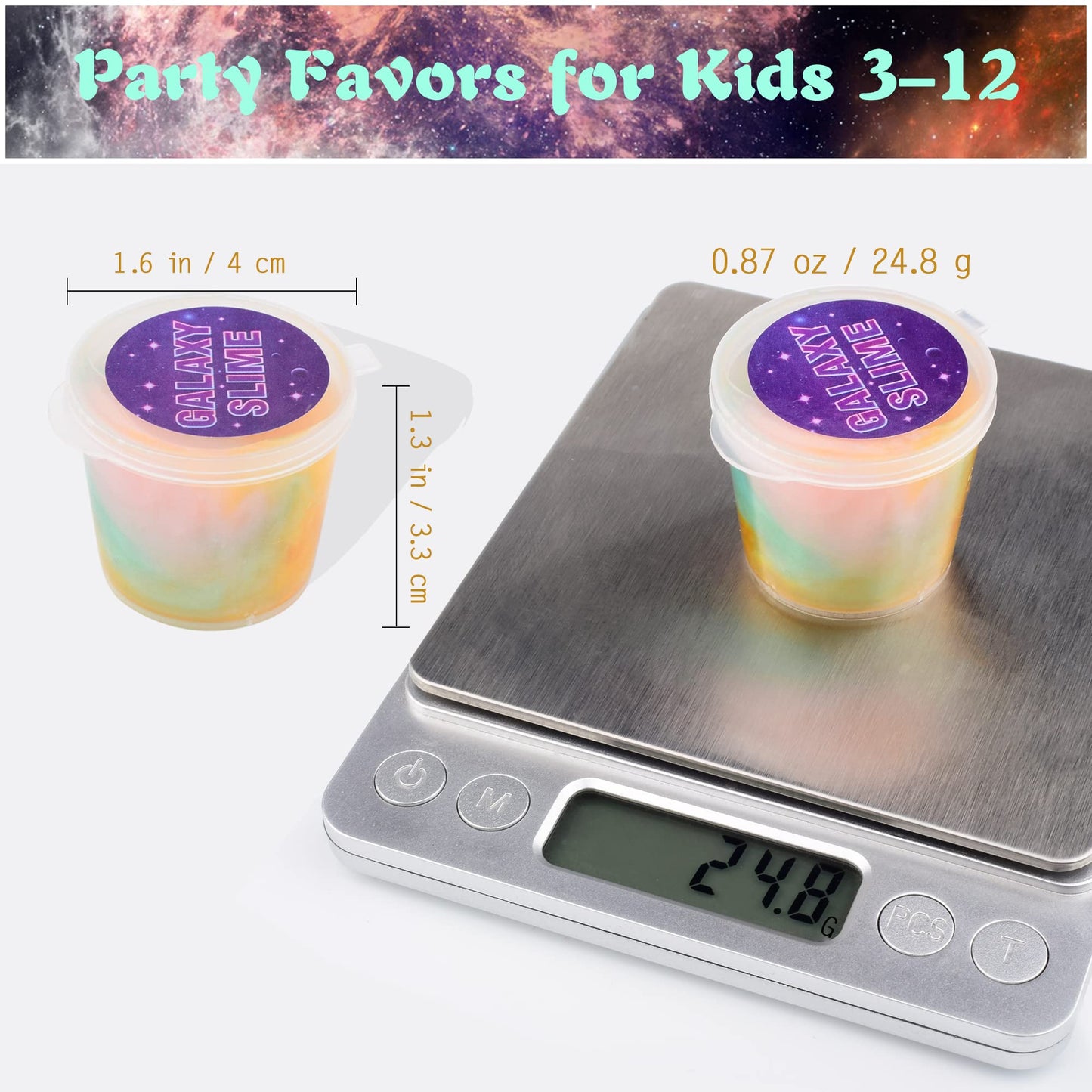 Galaxy Slime Kit 15 Pack, Mini Slime Colorful Soft Non Sticky Sludge Toy, Perfect Party Favors School Prizes And Goodie Bag Stuf