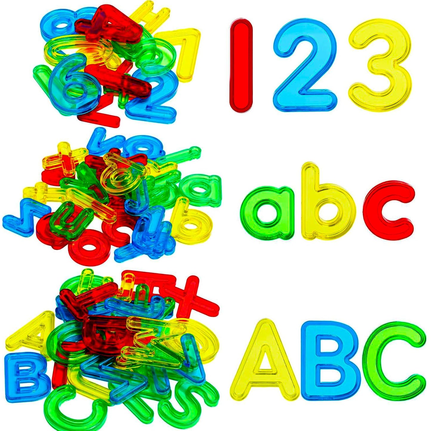 67 Pcs Plastic Practice Set Transparent Letters And Numbers Include Uppercase Letters Lowercase Letters And Numbers Colorful Plastic Letters And Numbers For Kids Counting And Spelling, Ages 3+
