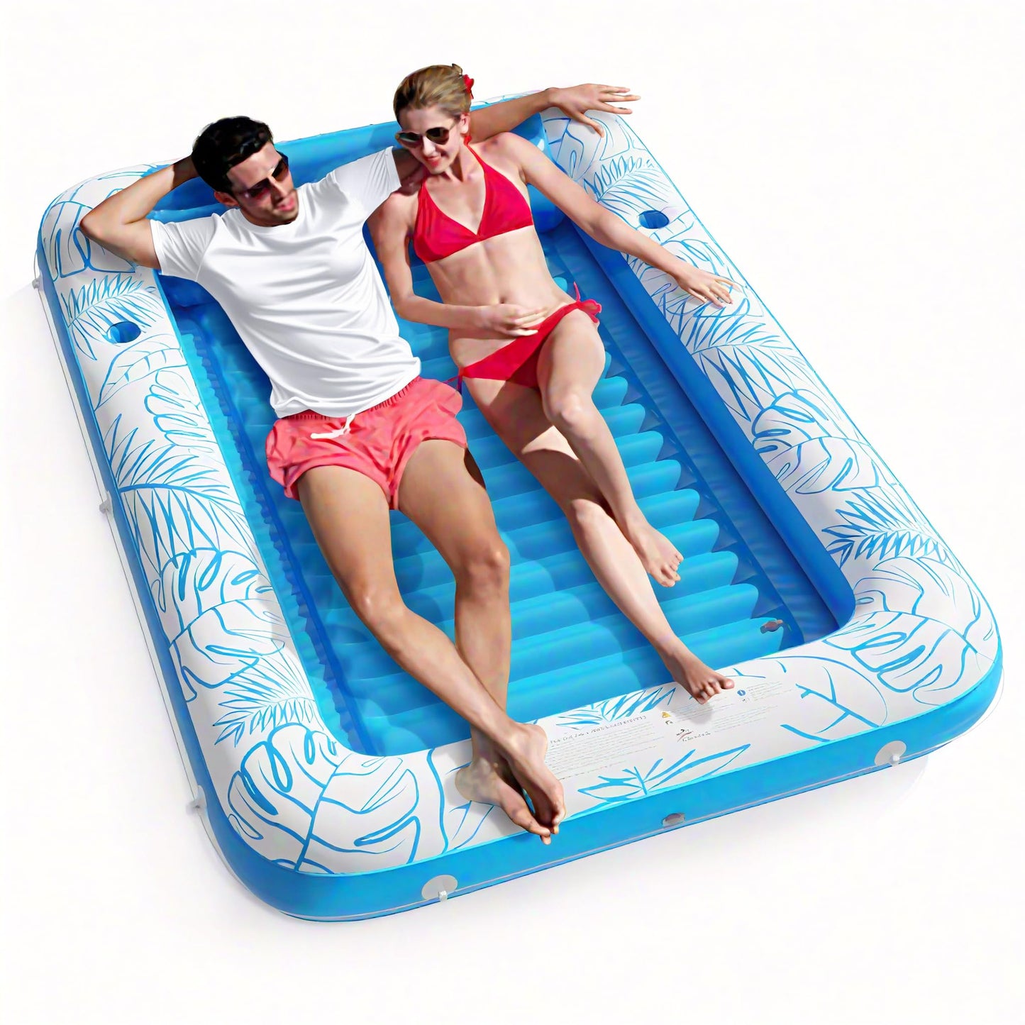 Inflatable Tanning Pool Lounger Float - Jasonwell 4 In 1 Sun Tan Tub Sunbathing Lounge Raft Floatie Toys Water Filled Bed Mat Pad For Kids Adult Blow Up Kiddie Ball Pit Pool (Xl)