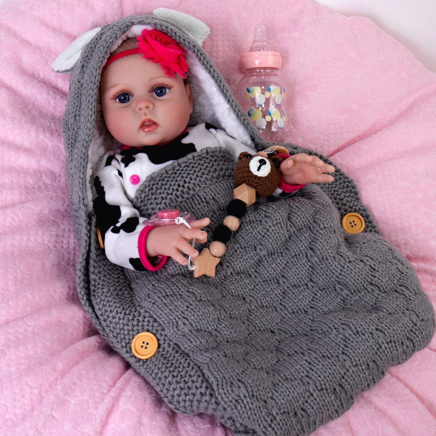 Aori Lifelike Reborn Baby Doll,18 Inch Full Body Soft Vinyl Real Life Baby Girl,Poseable Anatomically Correct Realistic Toddler