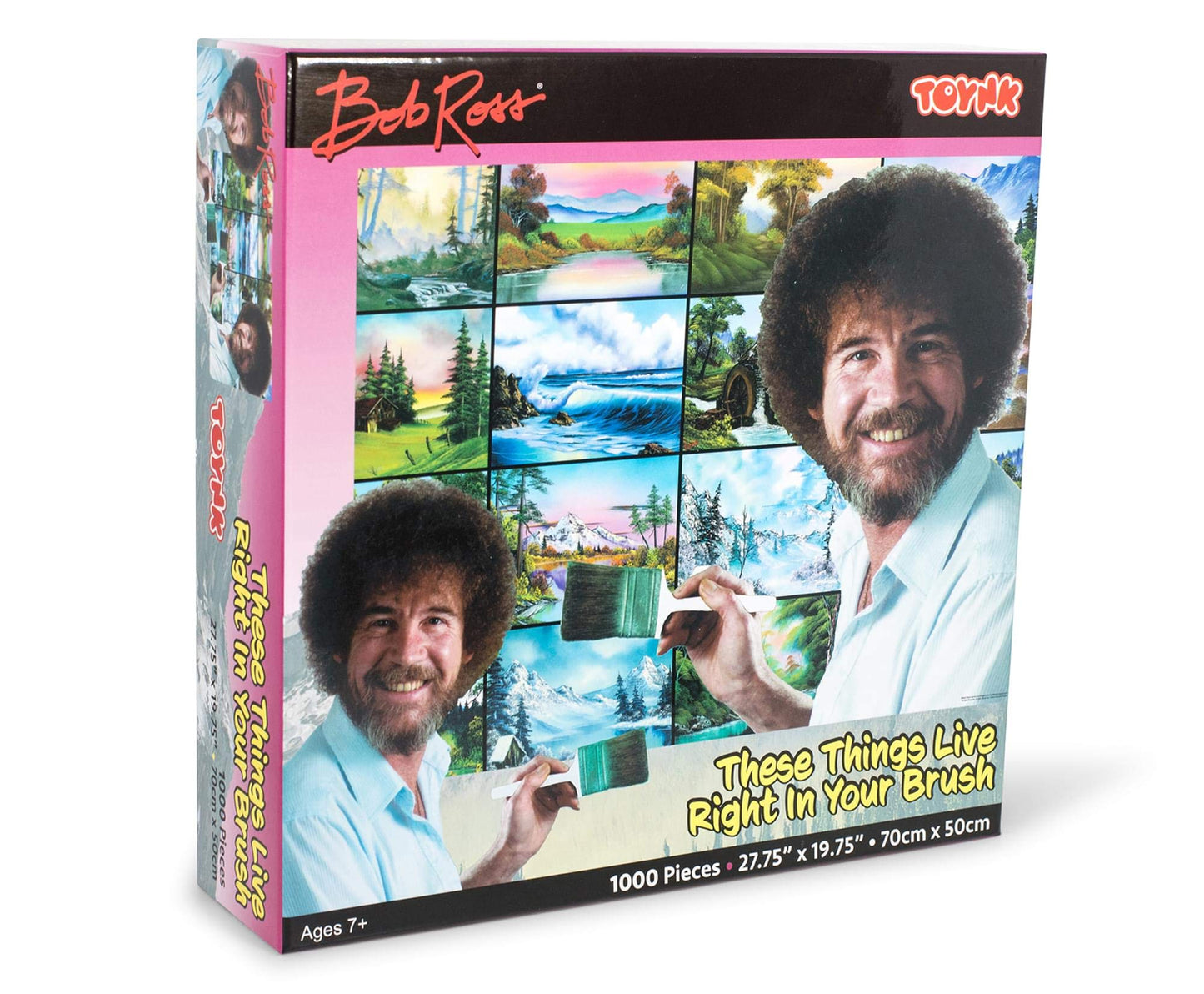 Bob Ross These Things Live Right In Your Brush Puzzle For Adults And Kids | Nature Painting 1000 Piece Jigsaw Puzzle Toy | Interactive Brain Teaser For Family Game Night | 28 X 20 Inches