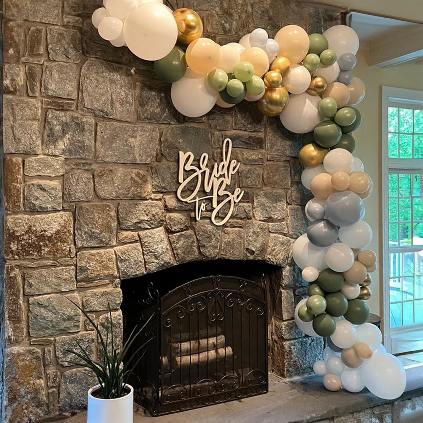 Sage Green Balloons Garland Arch Kit, Different Sizes 18 12 10 5 Inch Olive Green Sand White Metallic Gold Balloons For Jungle S