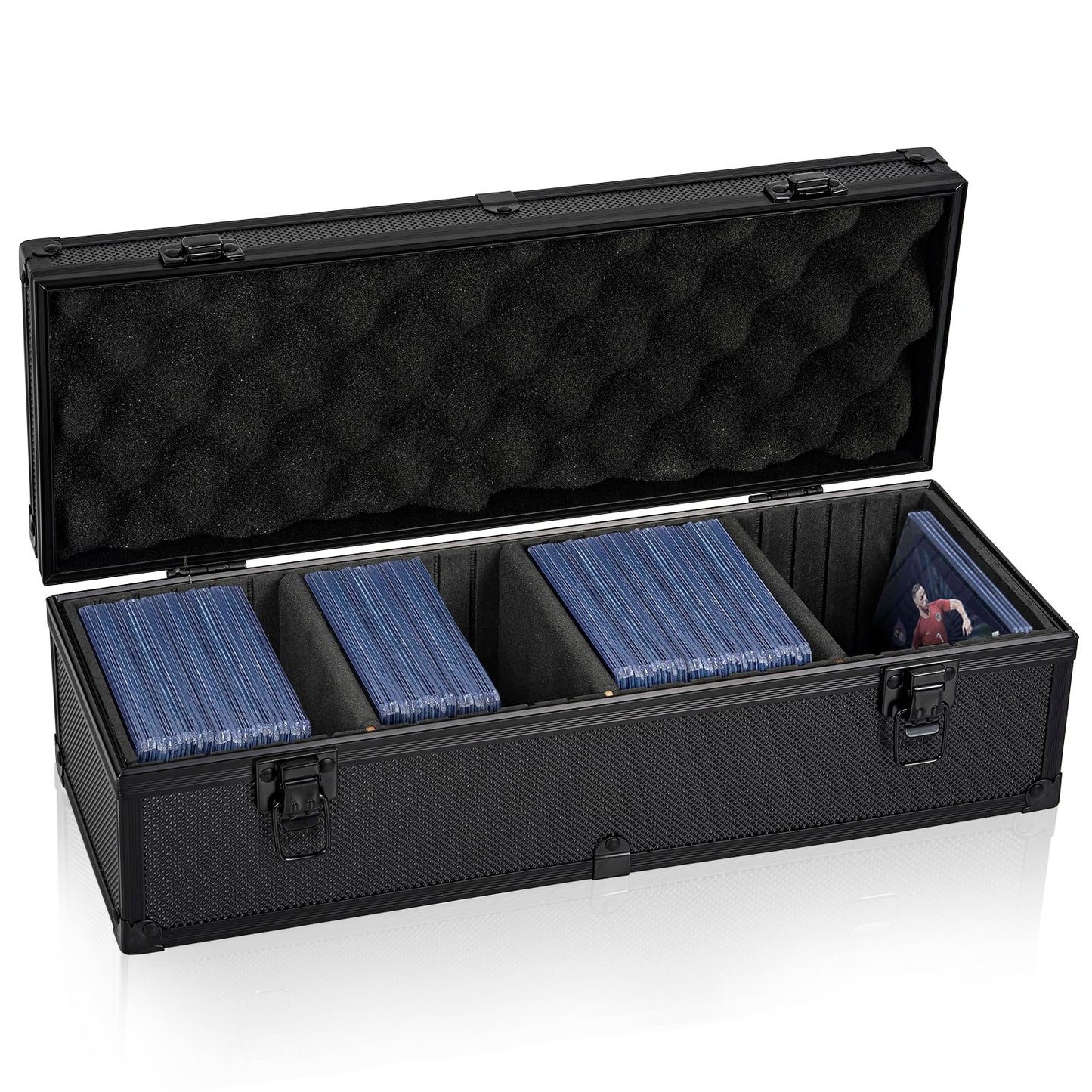 Ouutmee Toploaders Storage Box For 3'' X 4'' 35Pt Rigid Card, Top Loader Card Storage With 3 Partition Holds 300+ Toploaders, Ma