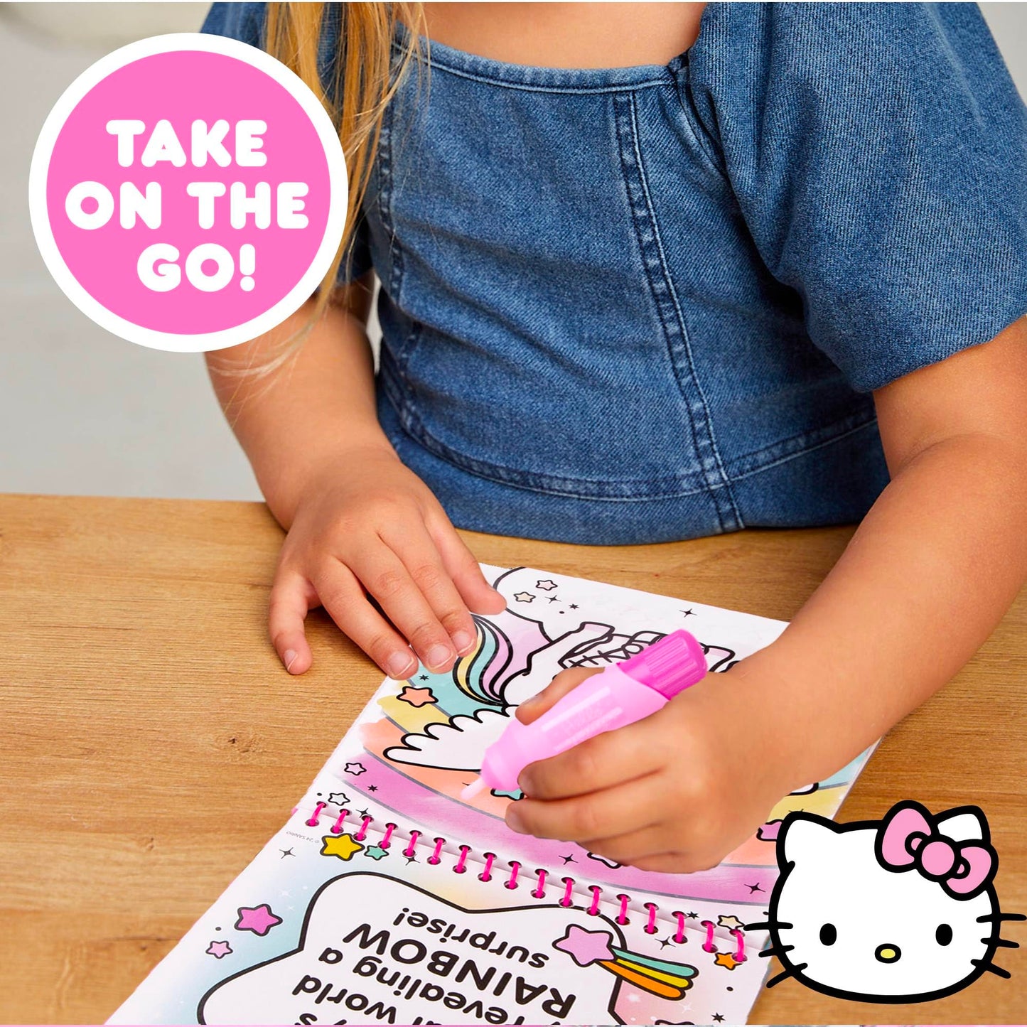 Hello Kitty Aqua Art Pad, 4 Art Pages, On The Go Reusable Water-Reveal Activity Pad, Mess Free Arts And Crafts, Paint With Water Brush Set, Kids Toys, Sanrio Stuff, Hello Kitty Craft Kits For Kids 3+