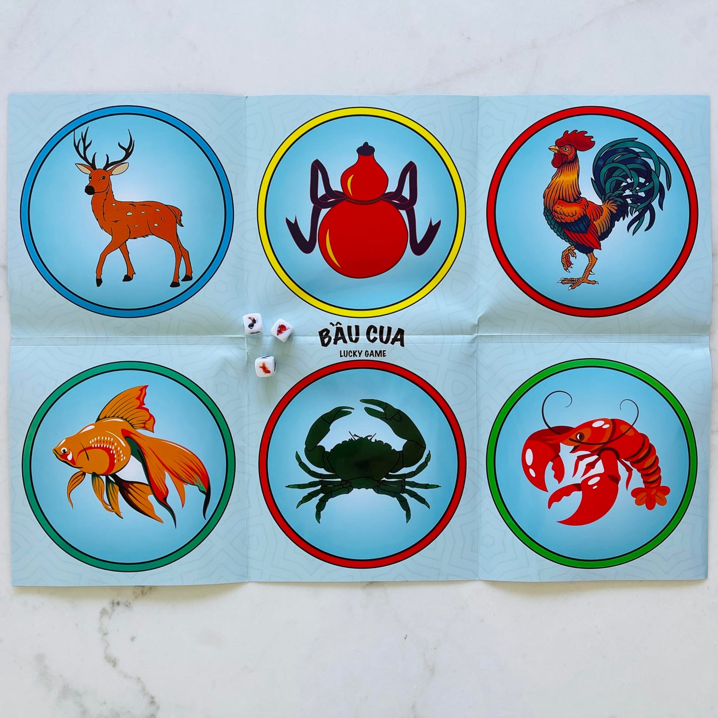 Tht Gourd-Crab-Shrimp-Fish Game - Vietnamese Bau Cua Ca Cop- Aka Bau Ca Tom Cua