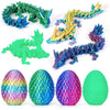 TBOLINE 4PCS 3D Printed Dragon Egg, Articulated Crystal Animals Cool Fidget Toys, Small 3D Printer Dinosaur Eggs Party Favors To