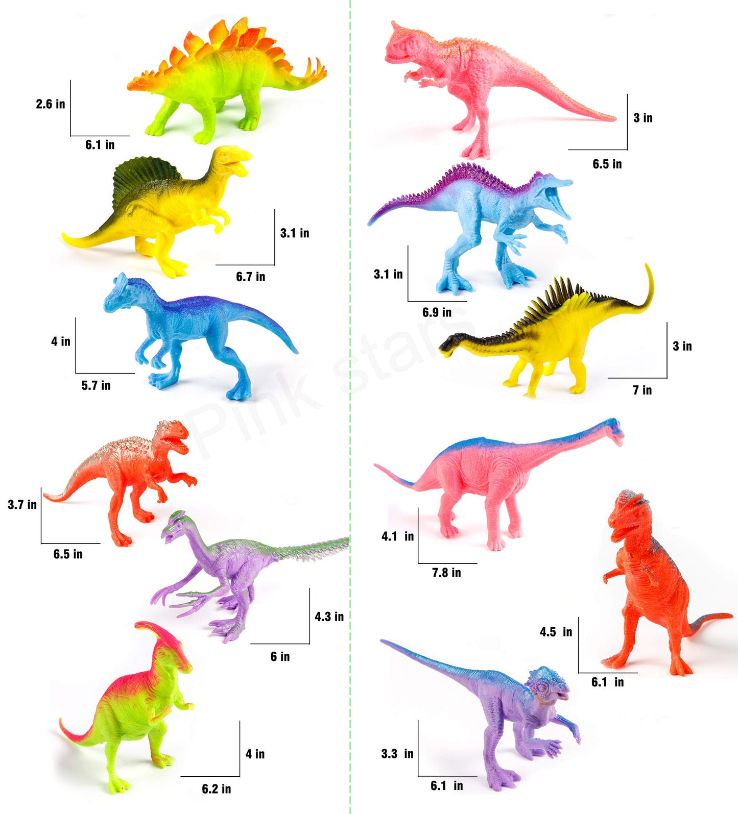 Gidgod Dinosaur Figures For Toddlers Kids Toys 7 Inch Jumbo Figure Educational Mini Small Kimicare Animal Toy,Cake Decoration Di