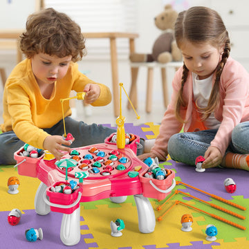 Magnetic Fishing Game For Kids Toddlers 3-5, 70 Pcs Fishing Toys For Kids Toddlers 3-5, Fishing Table Toys Board Game Birthday G