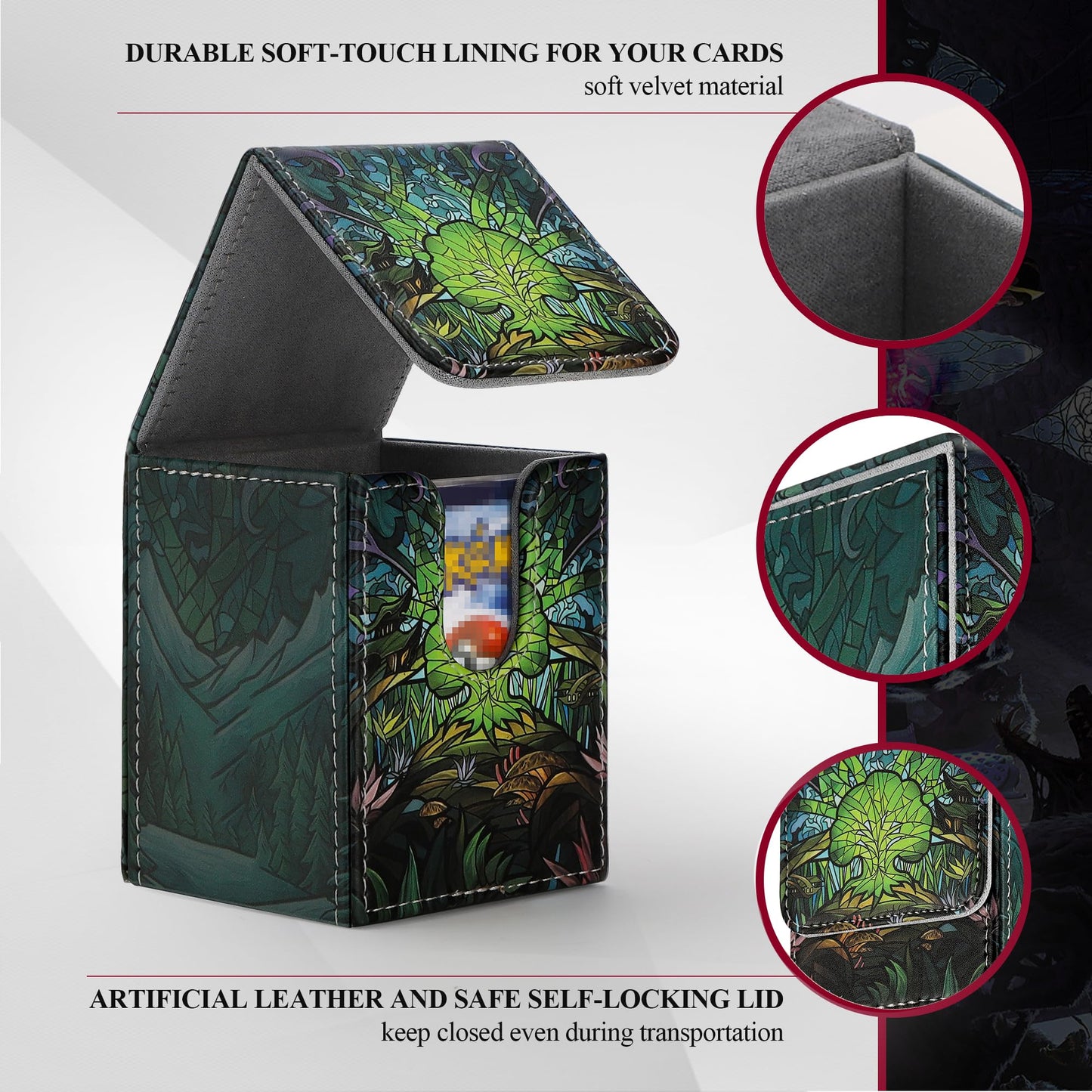 Tcguard Card Deck Box For Mtg Card Storage Box Holds 100 Plus Single Sleeved Cards With Trading Cards Games Tcg Yugioh Etc. (Lig