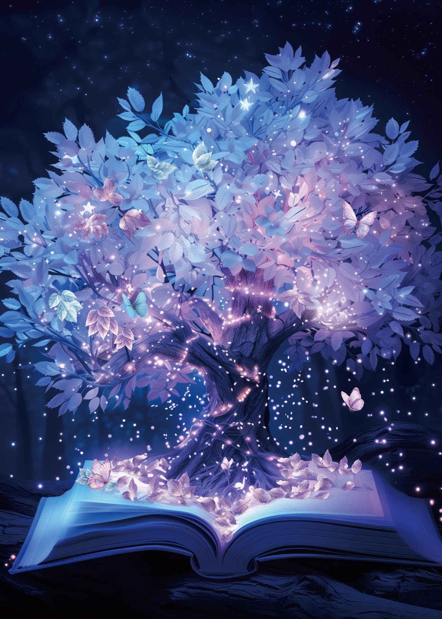Tree Of Life Puzzle For Adults 1000 Pieces, Hard Plant Book Jigsaw Puzzle, Difficult Fantasy Butterfly Puzzle