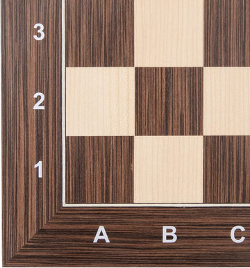 Woodronic 16' Chess Board, Cassia Siamea And Maple Wooden Tournament Chessboard With 1.6' Squares, Ideal Gifts For Professional Chess Players