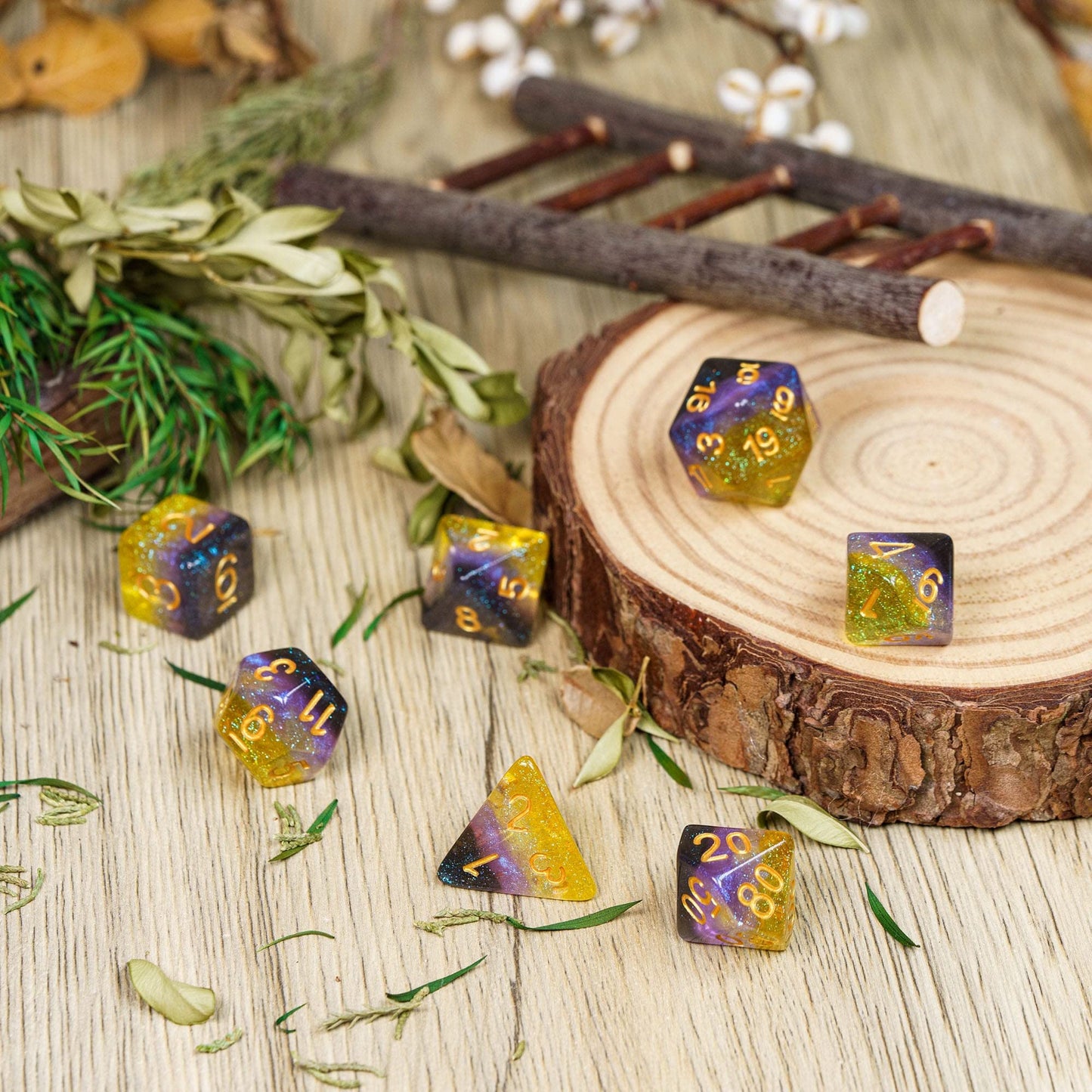 HDdais 7PCS Non-Binary-Pride Polyhedral Dice Set, Homosexual Flag D&D Dice for Dungeons and Dragons, DND Dice for RPG MTG and Ot