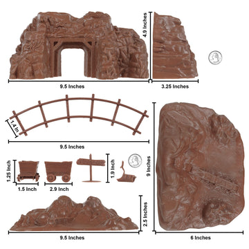 BMC Classic Marx Western Gold Mine Plastic Cowboys Army Men Playset Accessories