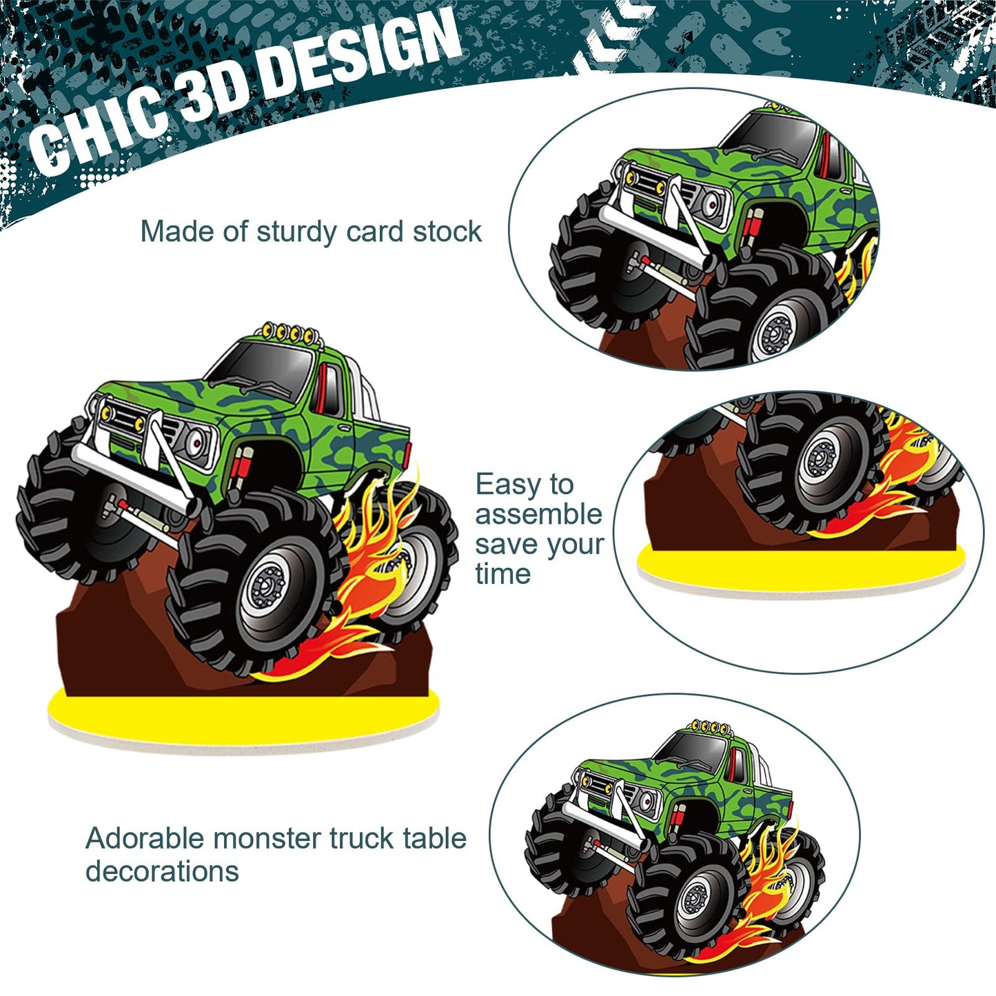 Namalu Monster Truck Party Decorations Truck Themed Table Centerpiece For Birthday Party Monster Tables Decorations Blaze Wheels