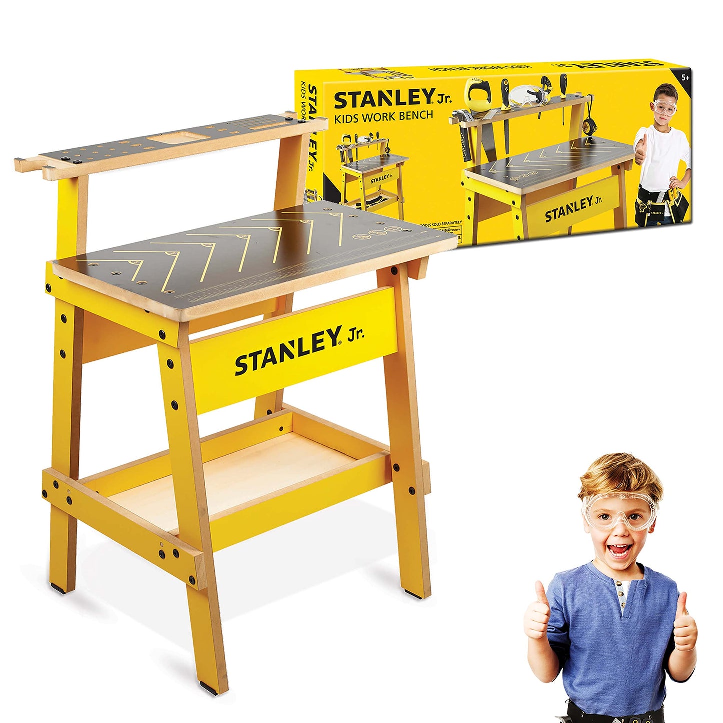 Stanley Jr. WB002-SY Children's Workbench - Let Your Child Play and Learn at The Same Time - Made of Solid and Durable Wood - fr