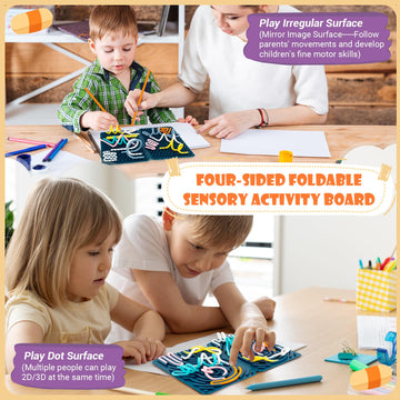 Sensory Activity Board, Four-Sided Silicone Sensory Fidget Toy, Promotes Parent-Child, Suitable For Autism, Calming, Adhd, Great