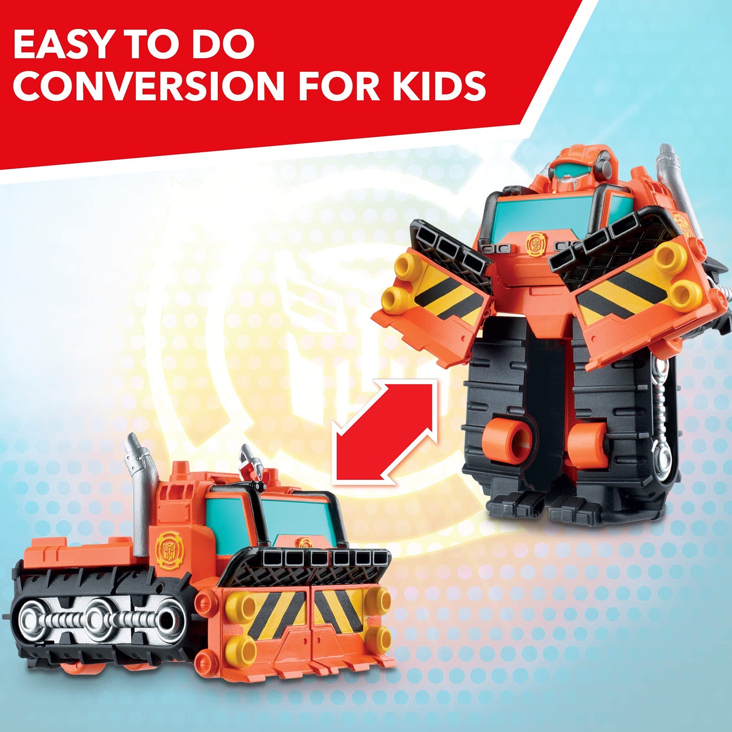 Transformers Playskool Heroes Rescue Bots Academy Wedge The Construction-Bot Converting Toy, 4.5 Figure, Toys for Kids Ages 3 &