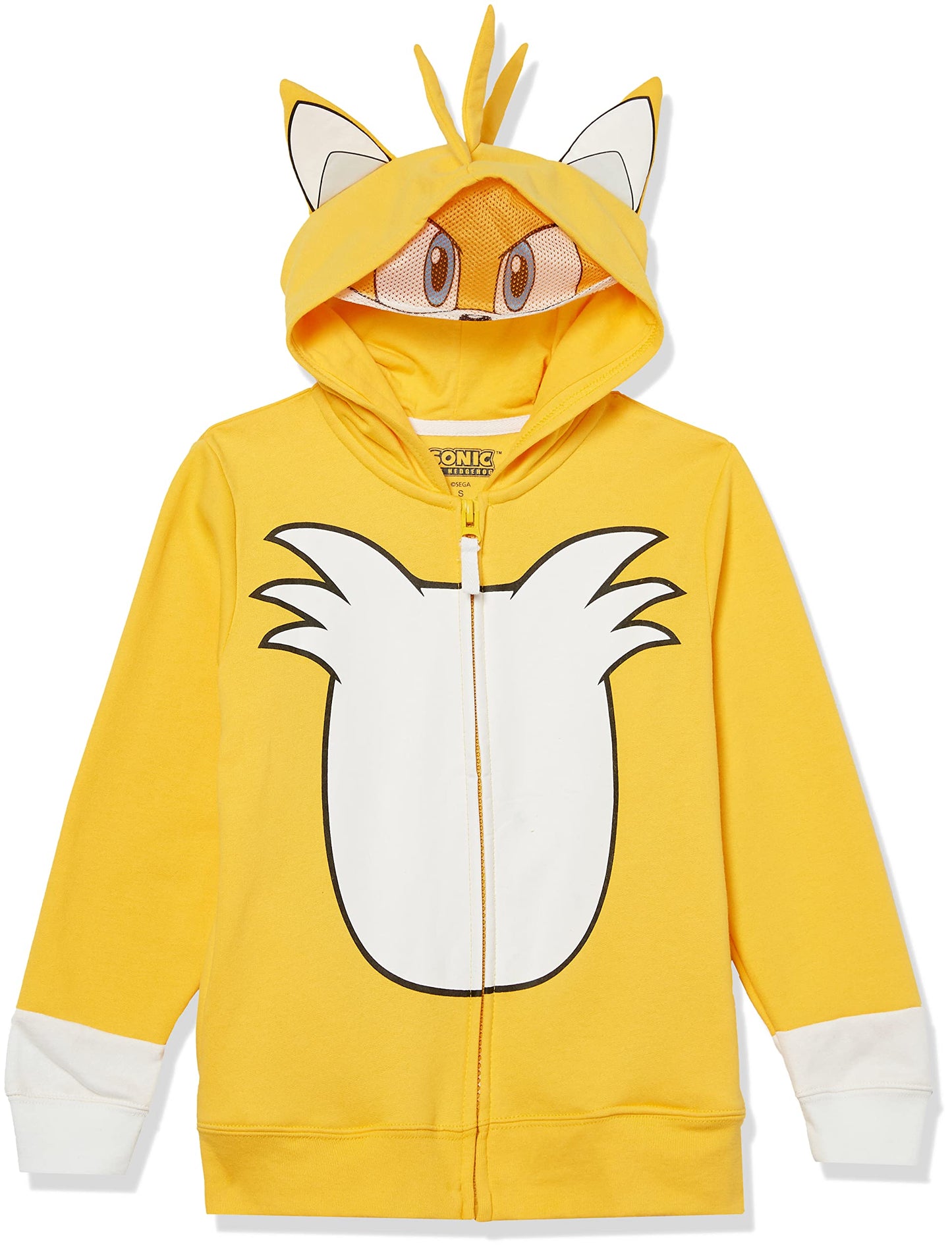 Sega Sonic The Hedgehog Tails Costume Zip Up Fleece Hoodie-Boys 4-20, Gold, 8