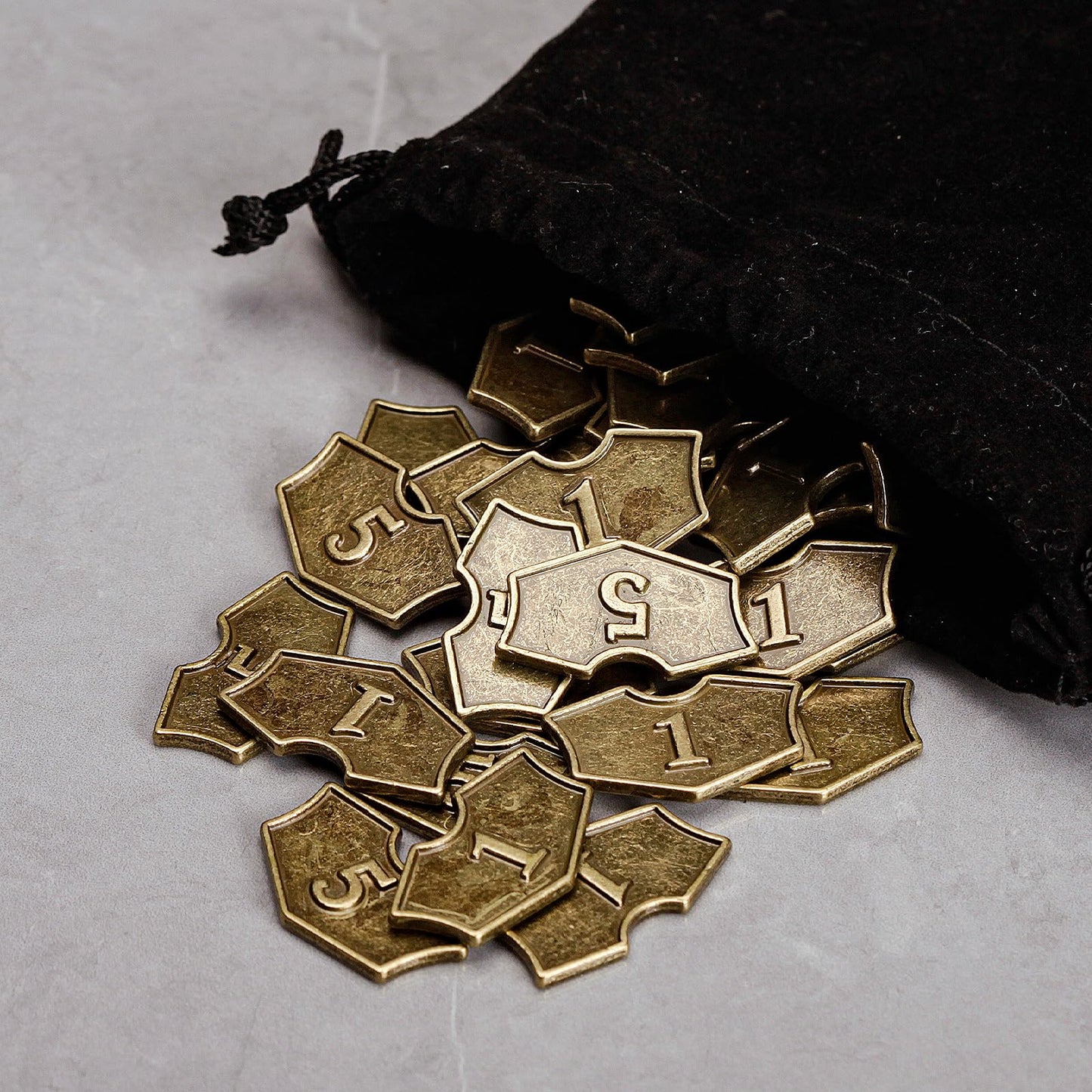 50 Pieces Magic Gathering Counters Tokens Antique Gold Metal Tokens Creature Stats Or Loyalty Counters Double Sided Compatible W