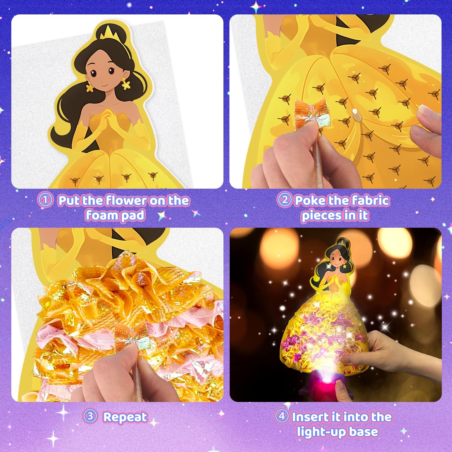 Plunack Poke in Art Crafts for Kids Magical Pretty Princess Craft Poke Art Kits for Girls Boys, Stick and Poke Kit DIY Craft Kit