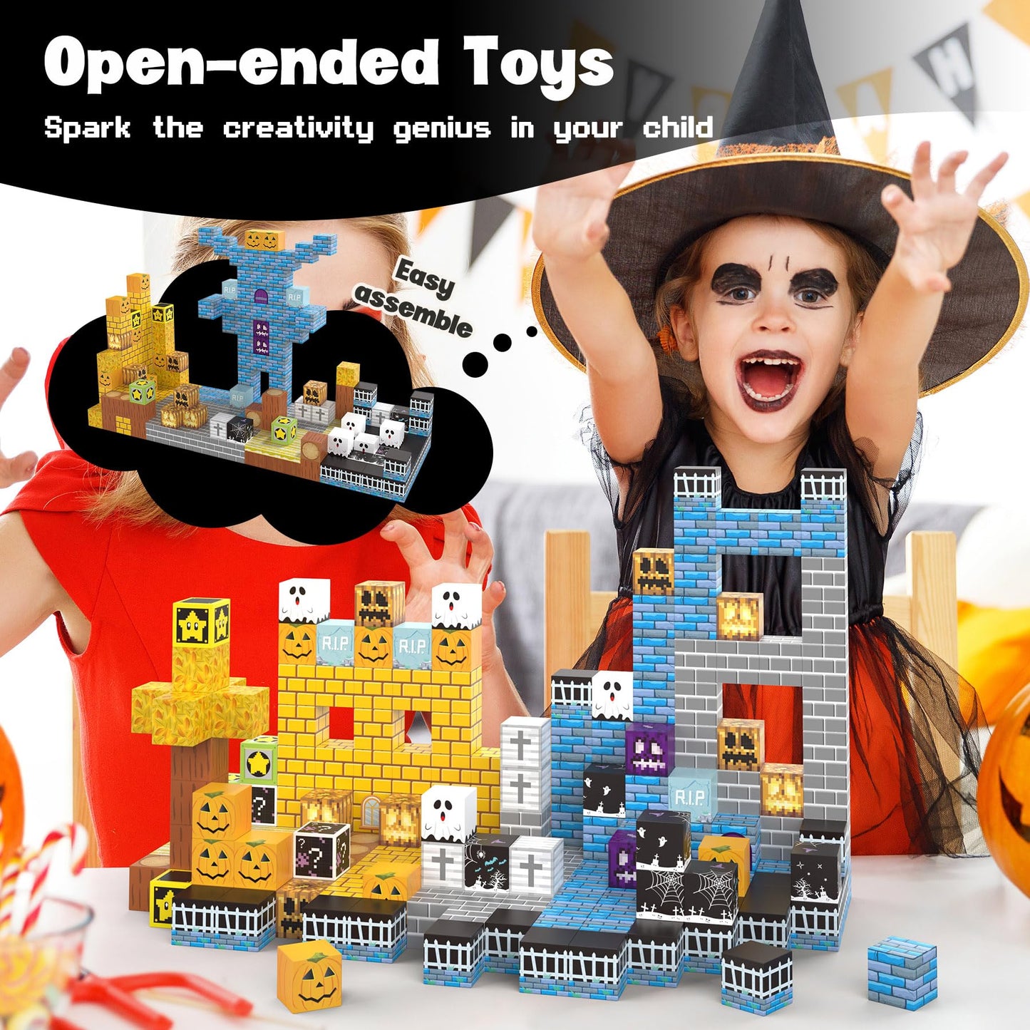 Cuteland Magnetic Blocks 216Pcs Night Style, Magnetic Building Blocks For Boys 6-8, Construction Toys, Toys Gift For 6+ Year Old