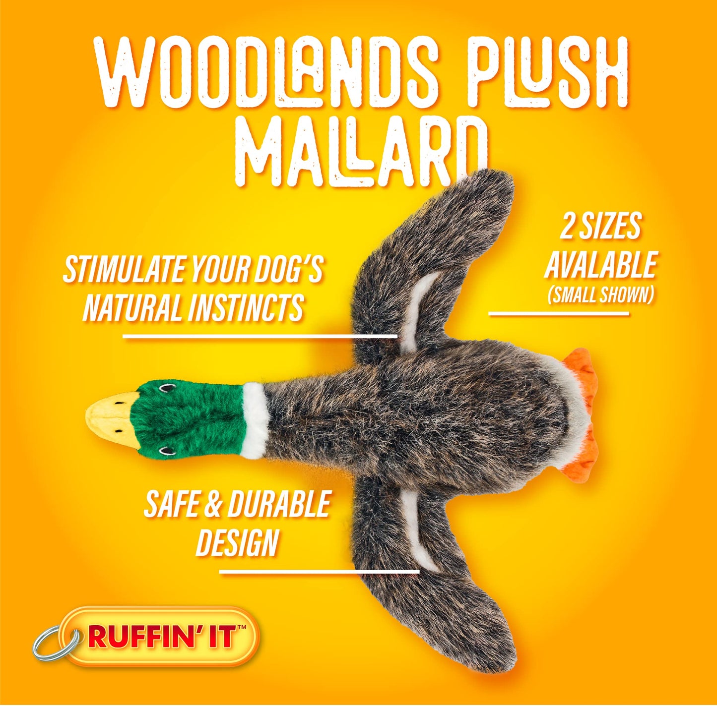 Ruffin' It Woodlands Mallard Stuffed Plush Dog Toy, Small