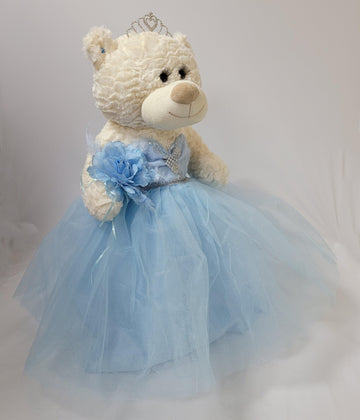 KINNEX COLLECTIONS SINCE 1997 20'' Teddy Bear with Elegant Dress (Centerpiece) ~ B16631N-4 (Baby Blue)