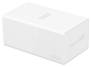 Ultimate Guard Twin Flip'n'Tray 200+, Deck Case for 200 Double-Sleeved TCG Cards + Dice Tray, White, Independent Magnetic Closur
