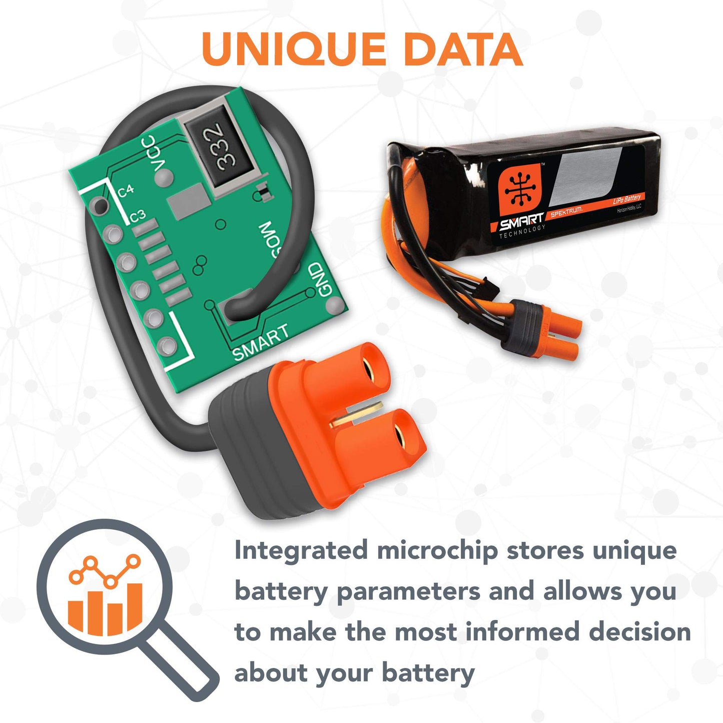 Spektrum 11.1V 2200mAh 3S 50C Smart LiPo Battery: IC3, SPMX22003S50