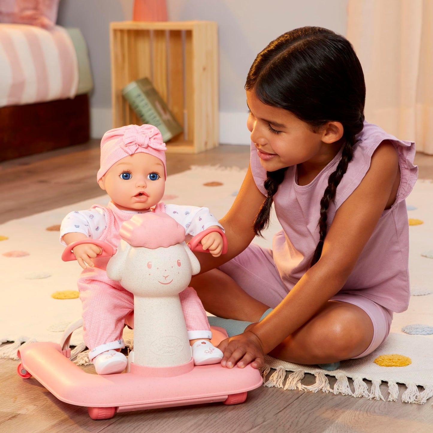 Baby Born Baby Doll Walker With Rolling Wheels And Adjustable Seat Belt - Sturdy, High-End Design, Fits Dolls Up To 17'', For Ki
