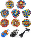 Desamvap Bey Battling Bay Blades and Launcher Toy Set 8 Metal Fusion Spinning Tops 2 Launchers 1 Grip Burst Tops Burst Gyro Comb