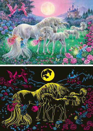 Ravensburger - Unicorns in The Moonlight - 100 Piece Glow in The Dark Jigsaw Puzzle - Mystical Bold & Colorful Imagery of Unicorns - enhanced Quality - Ideal Gift - Screen-Free Fun - Children Age 6+