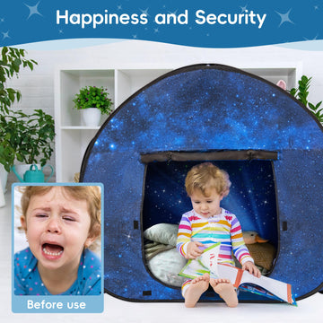 OUTREE Sensory Tent 47 * 47 * 47 in,Starry Night Print,Sensory Tent for Kids with Autism, pop up Play Tent