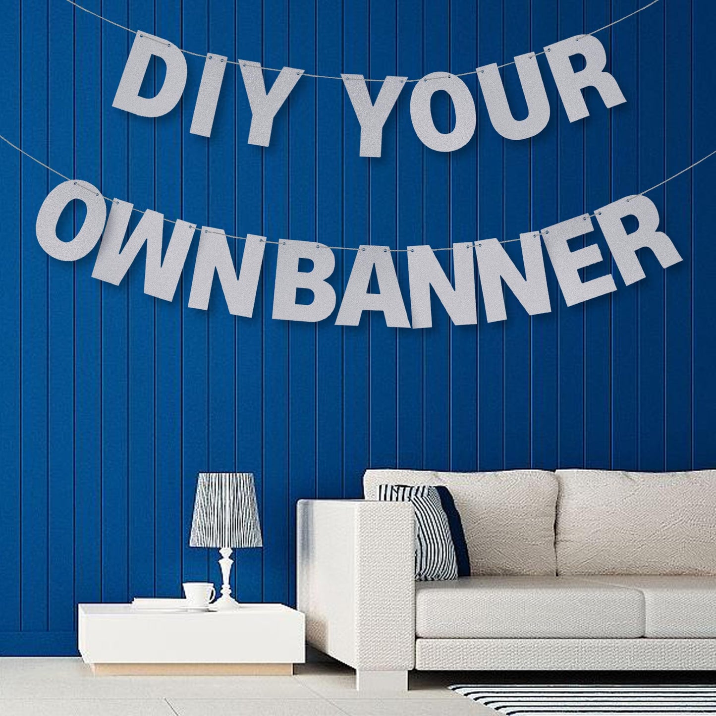 Diy Banner Kit With Letters Glitter Banner Letters Silver Customizable Birthday Banners Graduation Banner Custom Party Hanging Banner For Graduation Wedding Party Baby Shower Decoration(Silver)