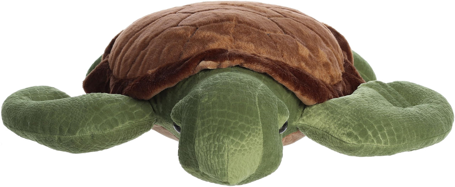 Aurora® Adorable Super Flopsie™ Sea Turtle Stuffed Animal - Playful Ease - Timeless Companions - Green 27 Inches
