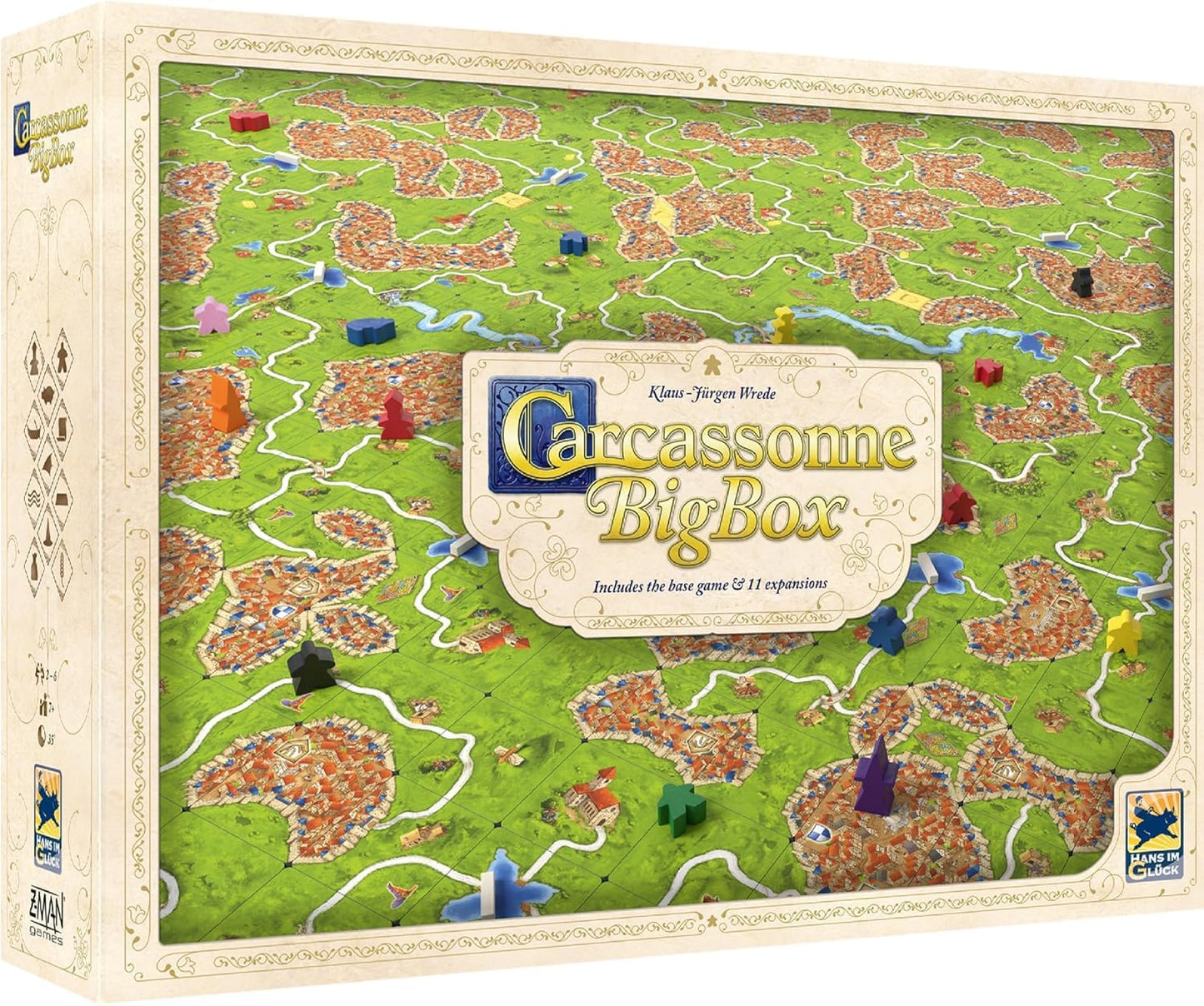 Carcassonne Big Box (2022 Edition) - Complete Game & 11 Expansions by Z-Man Games, Multicolor, Ages 7+, 2-6 Players, Strategy Fun!