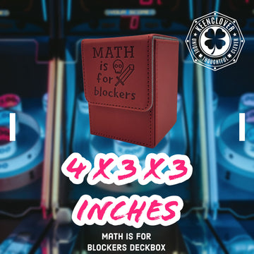 JGFinds KeenClover Card Deckbox for CCG TCG, Holds 100-115 Sleeved Cards, PVC Free Deck Box 4x3x3, Strong Magnet Flip (Math Is F